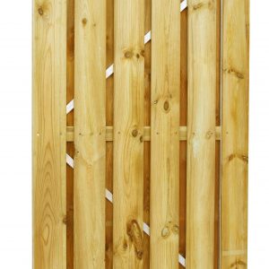 Grenen geschaafde plankendeur op verstelbaar stalen frame 100 x 180 cm, recht, groen geïmpregneerd. - Woodvision