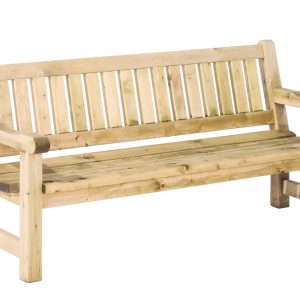 Bank Luuk, 40 mm dik, 96 x 200 x 74 cm (HxBxD), groen geïmpregneerd. - Woodvision