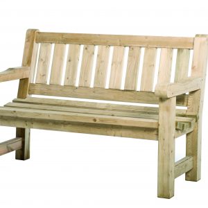 Bank Hugo, 40 mm dik, 96 x 140 x 74 cm (HxBxD), groen geïmpregneerd. - Woodvision