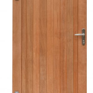 Hardhouten enkele toegangspoort, verticaal, 100 x 180 cm. Incl. beslag. - Woodvision