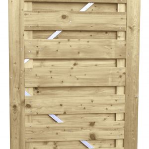 Jumbodeur met slotgat, geschaafd vuren 15 mm op verstelbaar stalen frame 100 x 180 cm, recht horizontaal. - Woodvision