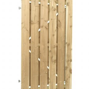 Jumbodeur met slotgat, geschaafd vuren 15 mm op verstelbaar stalen frame 100 x 200 cm, recht verticaal. - Woodvision