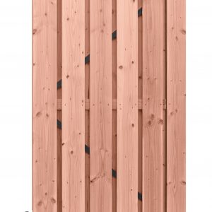 Douglas geschaafde plankendeur op zwart verstelbaar stalen frame, 16 mm, 100 x 190 cm, onbehandeld. - Woodvision