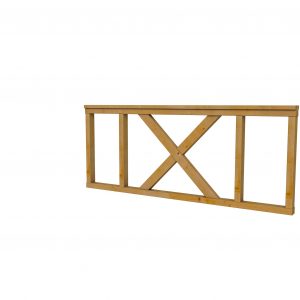 Hekwerk met kruis douglas type A, 178,5 x 73 cm, groen geïmpregneerd. - Woodvision
