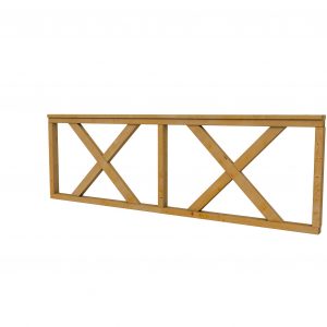 Hekwerk met kruis douglas type B, 228,5 x 73 cm, groen geïmpregneerd. - Woodvision