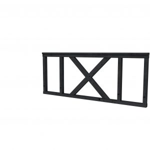 Hekwerk met kruis douglas type A, 178,5 x 73 cm, zwart geïmpregneerd. - Woodvision