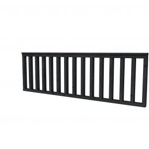 Hekwerk recht douglas type B, 228,5 x 73 cm, zwart geïmpregneerd. - Woodvision