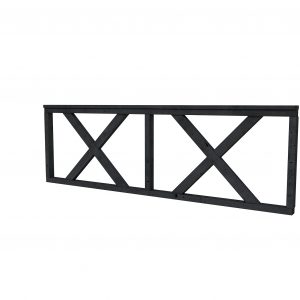 Hekwerk met kruis douglas type B, 228,5 x 73 cm, zwart geïmpregneerd. - Woodvision