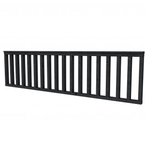 Hekwerk recht douglas type C, 278,5 x 73 cm, zwart geïmpregneerd. - Woodvision