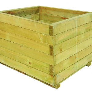 Bloembak vierkant 45 x 60 x 60 cm (HxBxD), groen geïmpregneerd. - Woodvision